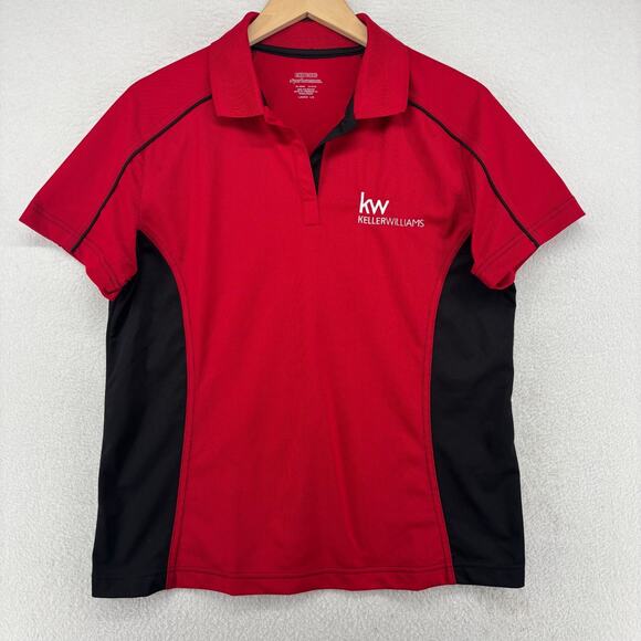 KELLER WILLIAMS Shirt Womens L Golf Polo Real Estate Agent Employee Red - Picture 1 of 11